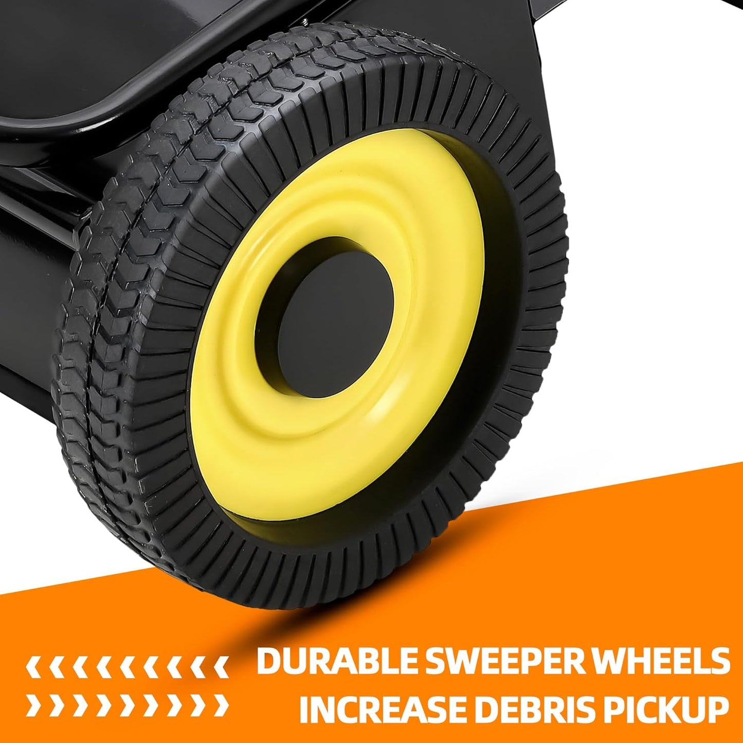 GAOMON 50'' Tow Behind Lawn Sweeper,Pull Behind Lawn Sweeper,with 26 Cu. Ft. Large Capacity Leaf Collector,Adjustable Sweeping Height for Yard, Lawn, Farm