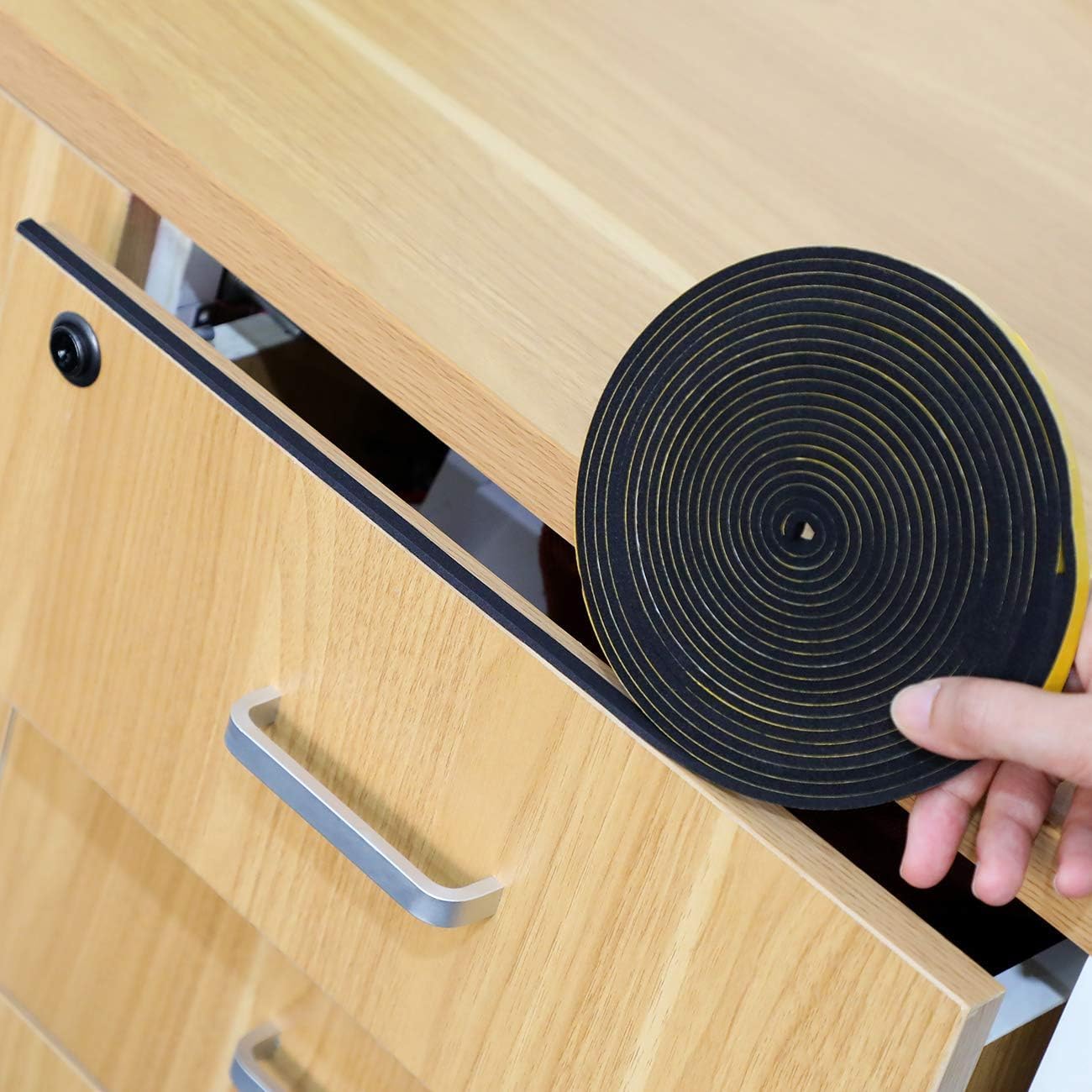 TORRAMI Foam Weather Stripping 1/4" W X 1/4" T, Foam Tape Insulation Soundproofing Strips Tape Gasket Seal for Sliding Door Frame and Window, Door Jamb, Total 30 Ft (3 X 10 Ft Each)