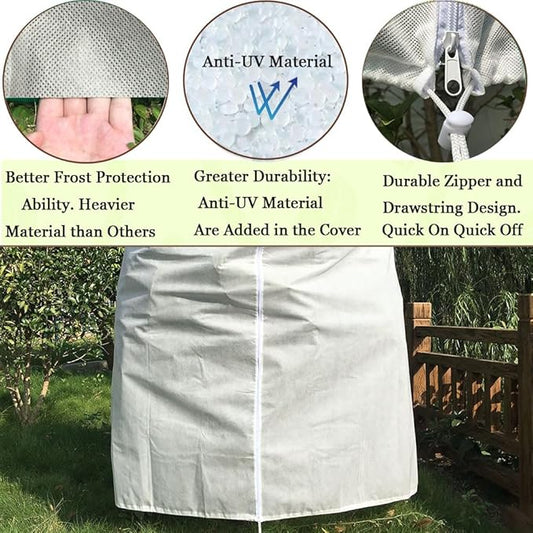 Plant Covers Freeze Protection 1 Packs 90" x75" 2.2oz Tree Covers Frost Plant Covers Freeze Cloth for Outdoor Plants with Zipper Drawstring