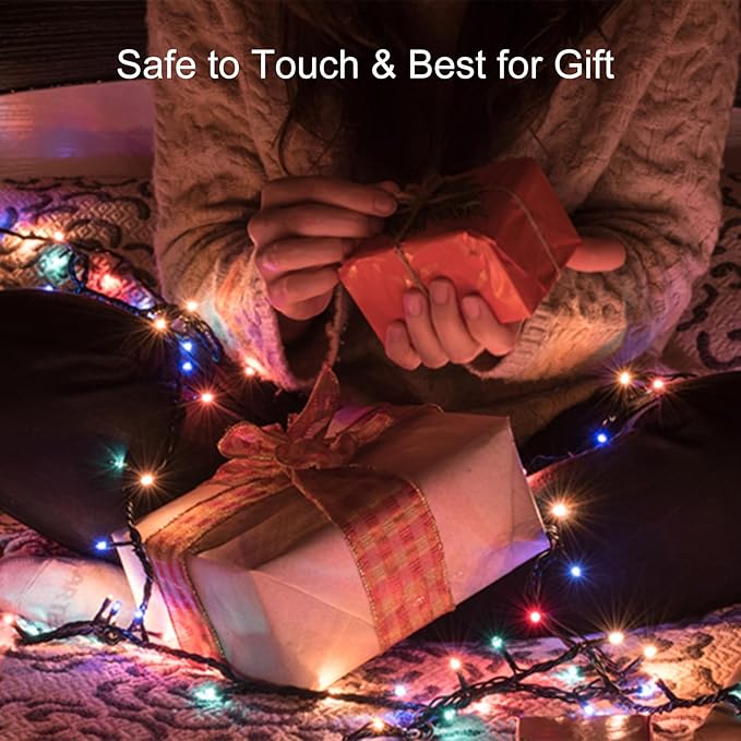 4 Pack 160FT 400 LED Battery Operated Christmas Lights Indoor/Outdoor with Timer & 8 Modes Green Wire Christmas Tree Lights Waterproof Fairy String Lights for Garden Christmas Decoration(Multicolor)