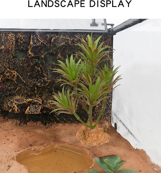 Woyrise Reptile Artificial Plants Terrarium Decor, Fake Desert Plants Bearded Dragon Tank Decorations Accessories fit Crested Gecko Leopard Lizard Chameleon Ball Python Snake Frog - Tillandsia