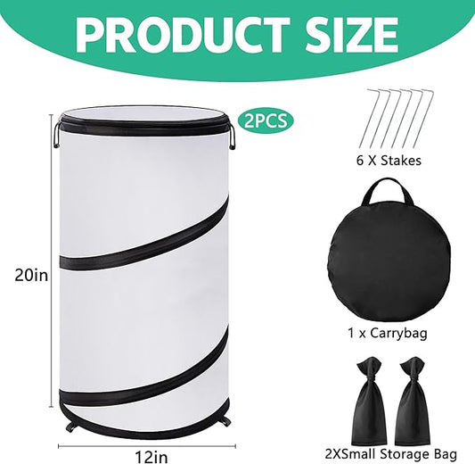 2 Pcs Pop Up Winter Frost Plant Cover, 20 x 12 Inch Round Garden Plants Freeze Protection Tent, Foldable Warm Plant Protector Enclosure for Snow Frost Protection Indoor & Outdoor