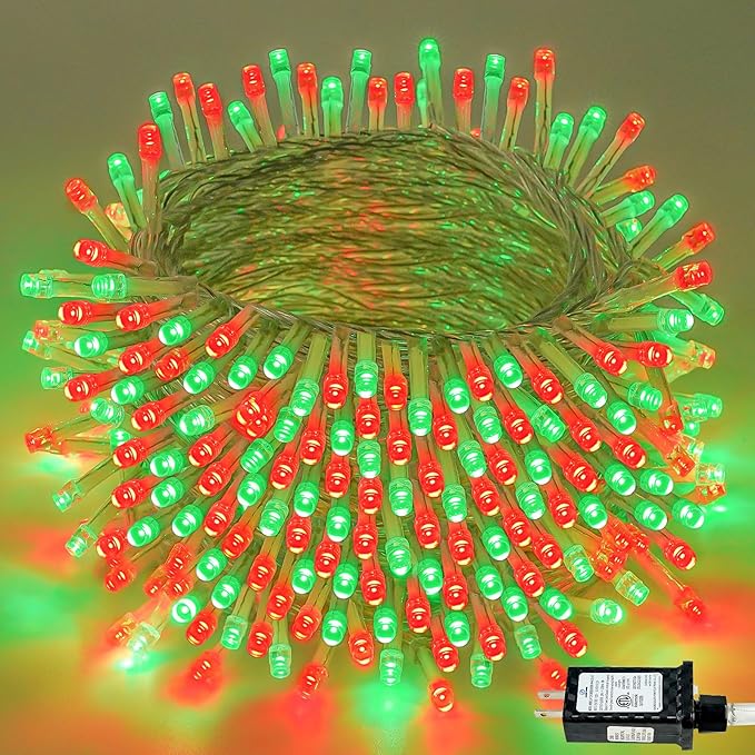 88FT 240LED Extra-Long Connectable String Lights Indoor Outdoor Clear Wire, Red&Green Christmas String Lights, Plug in Twinkle Fairy Light with Timer for Wedding Patio Tree Yard Christmas Decorations