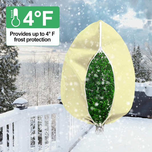 Winter Tree Covers Freeze Protection, 2 Pack 70.8" X 82.6" Plant Covers for Winter Cold Weather Frost Cloths for Outdoor Plants Fruit Tree with Zipper Drawstring, Shrubs Trees Jacket Covers