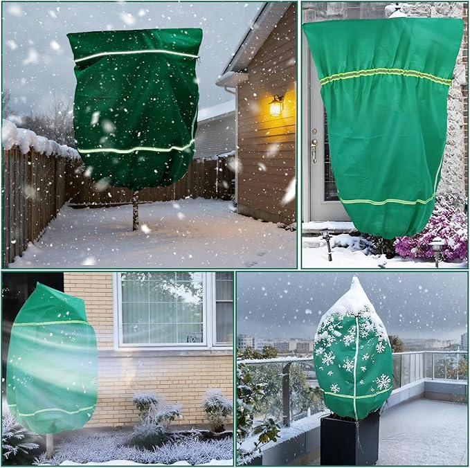 IC ICLOVER Plant Covers Freeze Protection for Winter, 78"x94" Large Frost Blankets for Outdoor Plants with Zipper Drawstring, Plant Freeze Protection Tree Cover Bags Cloth for Shrub Bush Fruit Potted