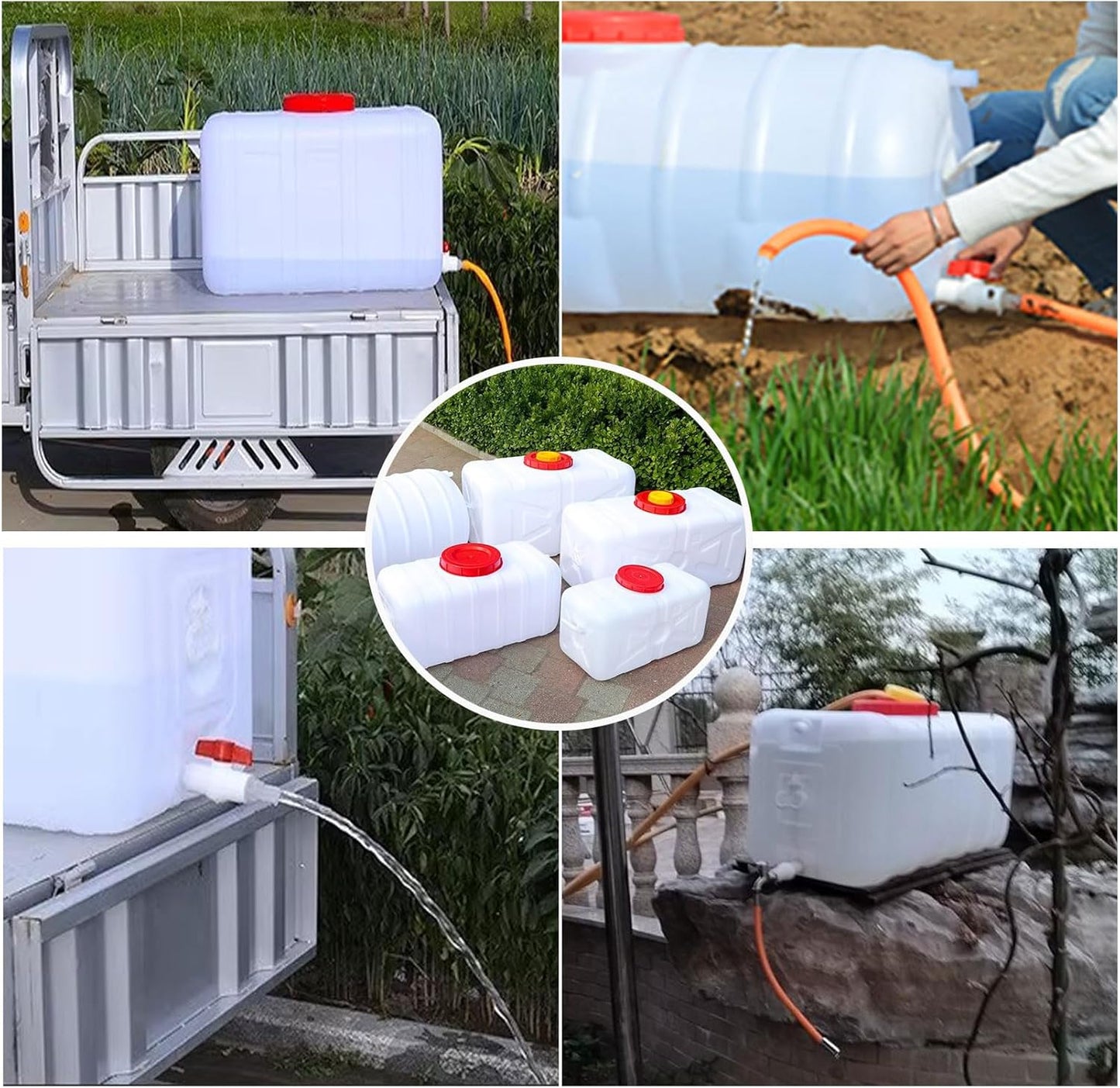 Large Water Storage Tank BPA Free Water Jug Container with Spigot, Portable Food Grade Plastic with Wide Opening for Outdoor Camping Hiking RV Emergency(Size:25L/6.6Gallon,Color:White)