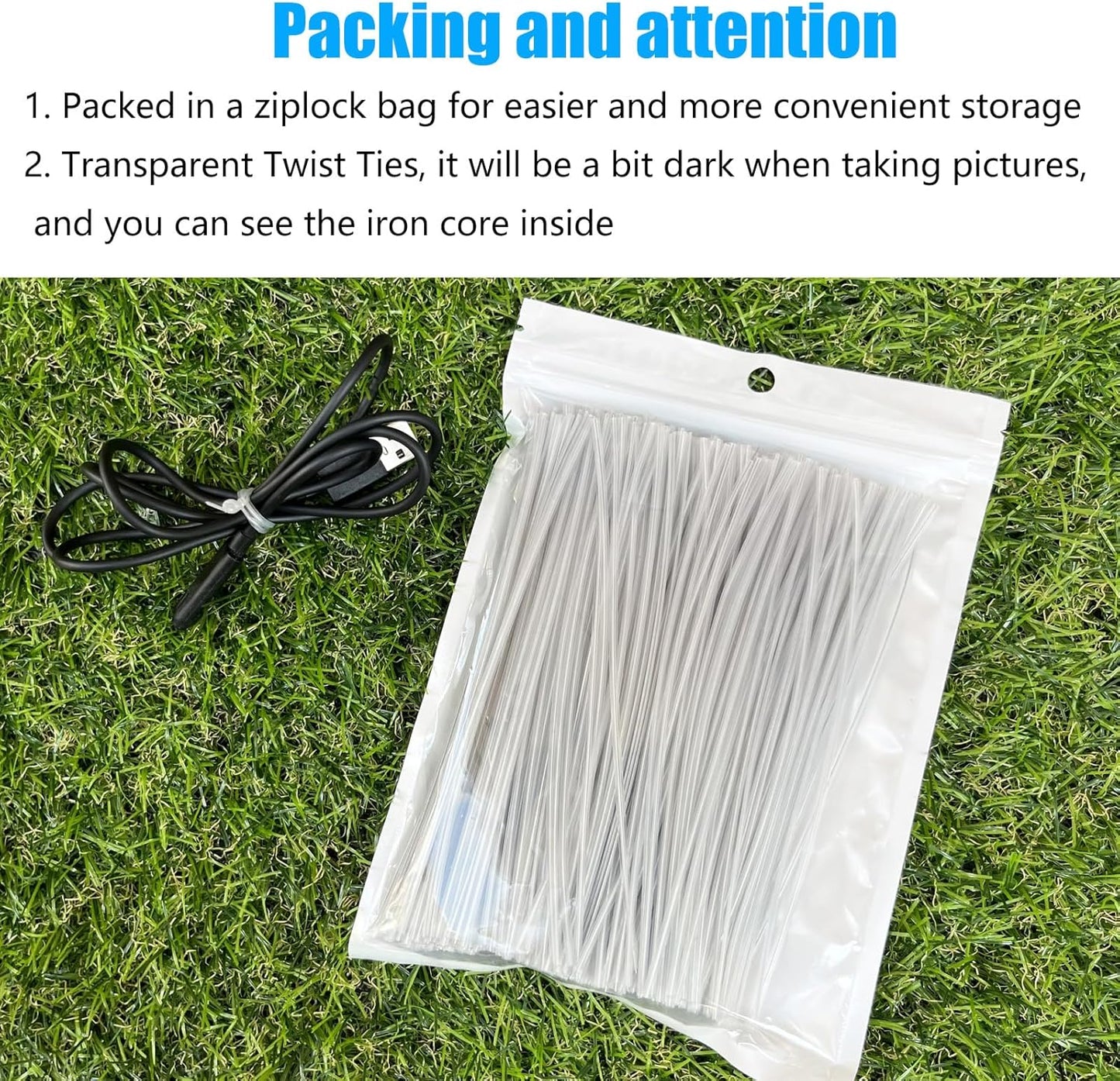 500 Pack 6 Inch Clear Plastic Twist Ties - Reusable Twisty Ties for Cords, Garbage Bags, Gardening and More - Durable, Flexible and Coated for Long-Lasting Use