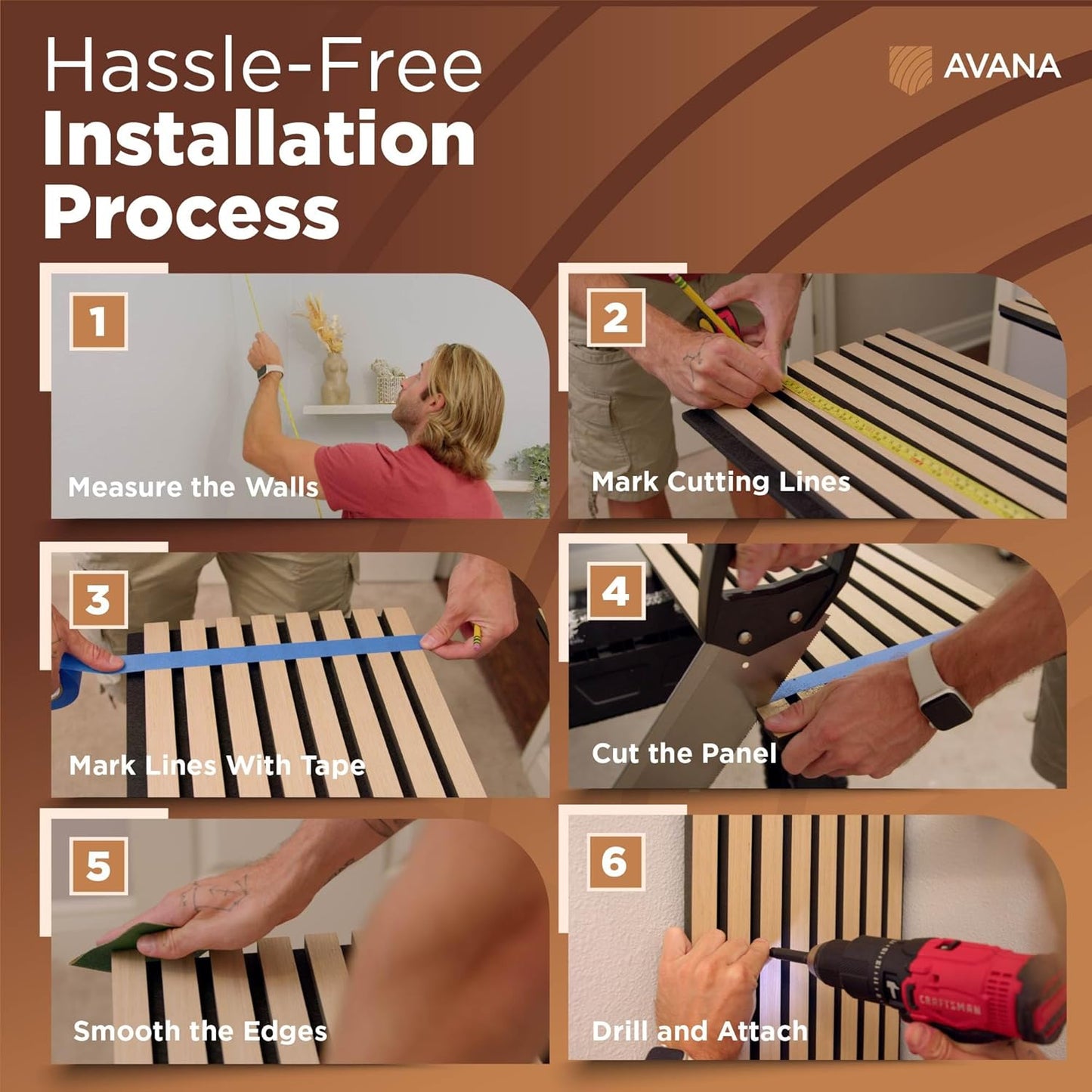 Avana Modern Acoustic Wood Wall Panels – 94.4 X 12.6 Inch White Oak Acoustic Panels 1 PC – Wall Panels For Interior Wall Decor for Homes, Offices, Studios – Sturdy And Durable Wood Panels For Wall