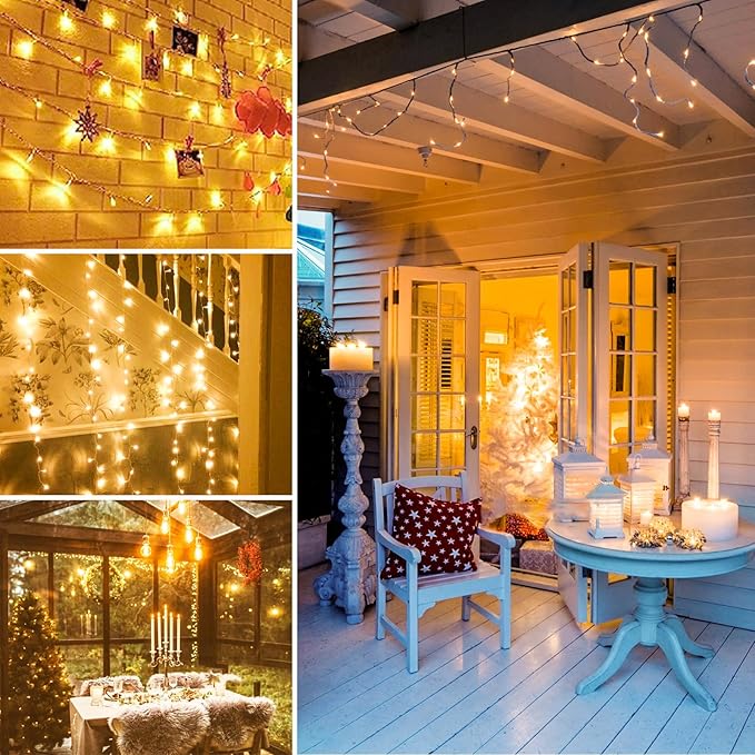 Super-Long 180FT 500 LED Christmas String Lights Indoor Outdoor,13 Modes Warm White Christmas Lights Waterproof, Twinkle Fairy Lights Plug in Clear Wire for Christmas Tree Bedroom Wedding Party