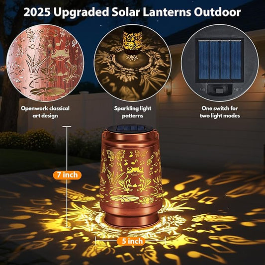 Solar Lantern Outdoor Lamp Waterproof Decorations Garden Decor, Christmas Birthday Gifts for Women, Mom, Grandma Decorative Garden, Yard, Patio, Lawn, Balcony Porch - Frog