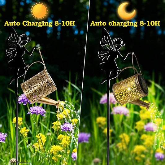 Solar Watering Can Light, Outdoor Decorative Garden Decor Lights for Yard Decorative Birthday Gifts for Women for Patio Yard Statues Garden Decor Gifts