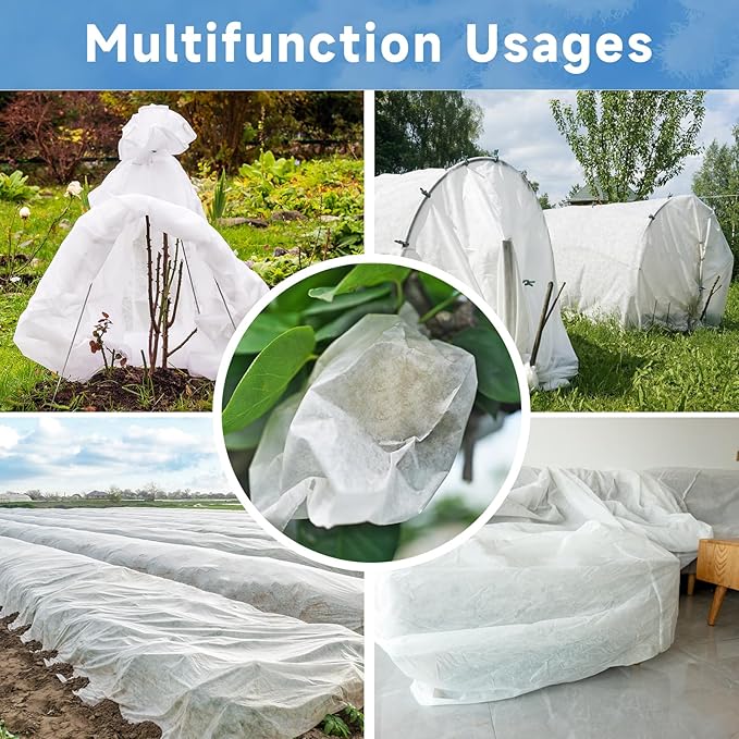 Plant Covers Freeze Protection,10 FT x 50 FT 1.1oz/yd² Thicker Floating Row Blanket Cover Fabric Plant Cloth for Winter Frost Snow and Garden Protection