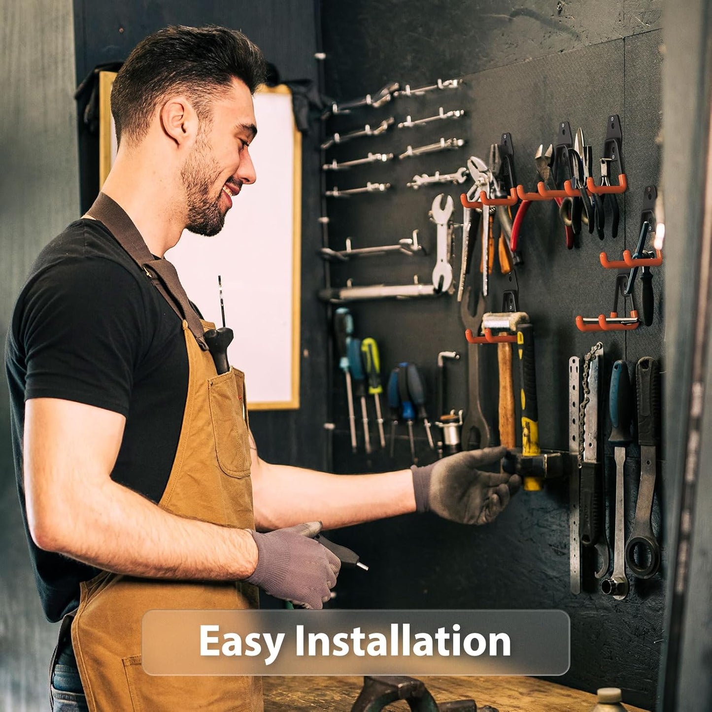 Utility Steel Wall Mount Heavy Duty Garage Hooks with Anti-Slip Coating,Storage More Yard,Garden and Power Tools and for Hanging Hose,Ladder and Bike(8 Pack 4.5x2.75 inch)