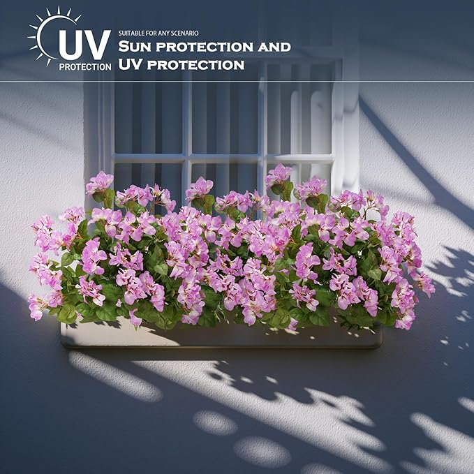 4 Pcs Artificial Flowers Bougainvillea Outdoor Artificial Plants Faux Flowers with Stems Silk Flowers for Wedding Porch Living Garden Decor(4PCS,White Purple)