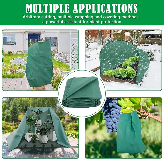 UQM 10 X 50 Ft Plant Covers Freeze Protection, 1.9oz/Yd² Thickened Frost Cloths Blankets for Outdoor Plants, Frost Protection Plant Cover for Winter Vegetables Plants Raised Bed