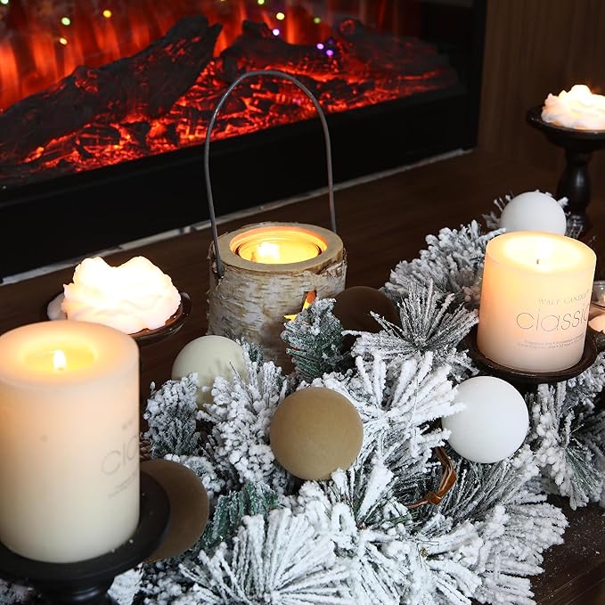 Sea Team 25-Pack Flocked Velvet Christmas Tree Ball Ornaments Set, Hanging Velour Baubles, Shatterproof Plastic Decorations for Xmas Tree, Wreath, Garland, 60mm/2.36 Inches, Beige