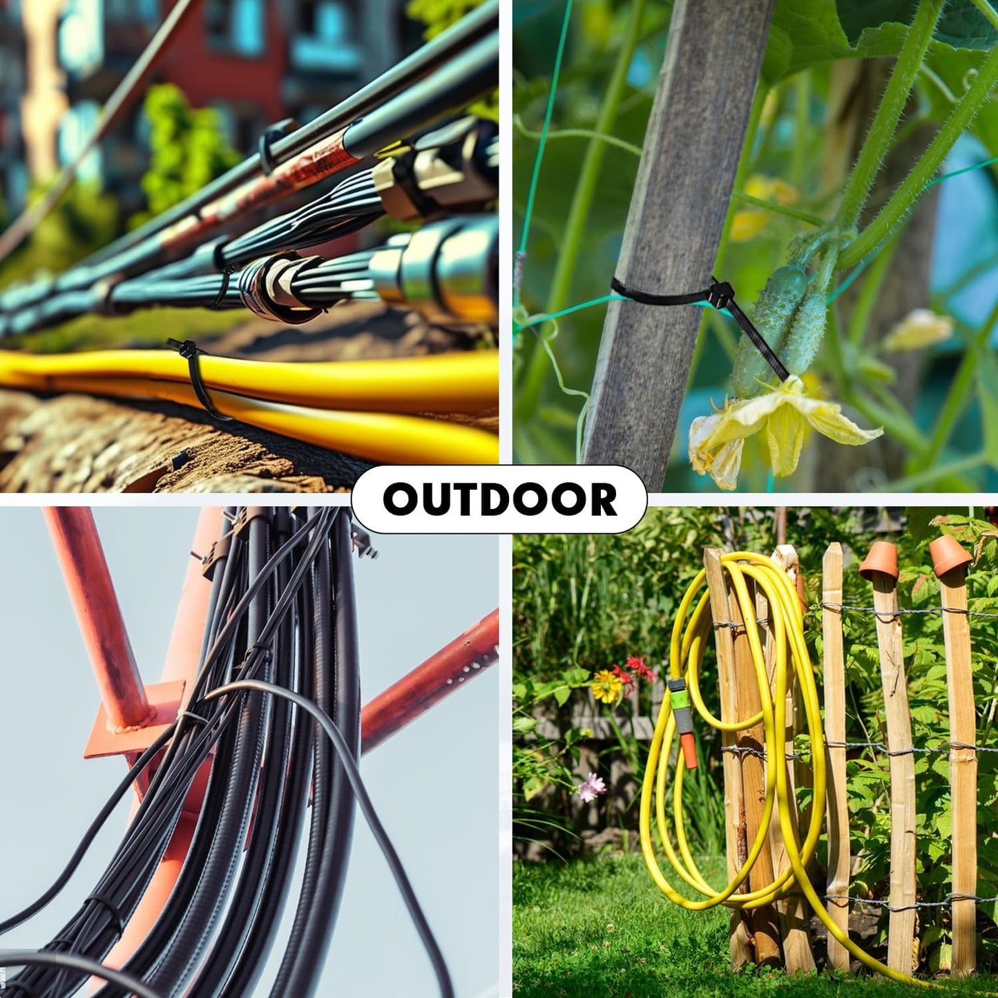 Zip Ties, KAMOTA 1500pcs 12 Inch Heavy Duty Self-Locking Nylon Zip Ties, Black Cable Ties with 50lb Tensile Strength, UV Resistant Cable Tie for Indoor and Outdoor Use