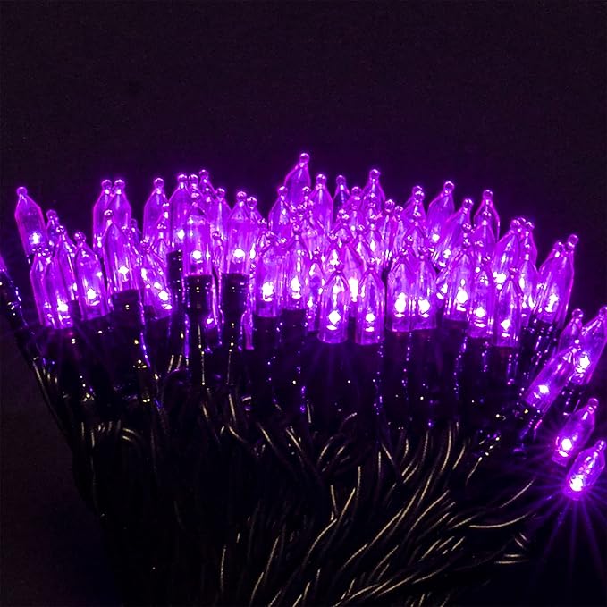 Dazzle Bright 200 LED Halloween Mini String Lights, 65FT Light Up 8 Modes Halloween Decorations Fairy Lights for Indoor Outdoor Room Garden Holiday Party (Purple)