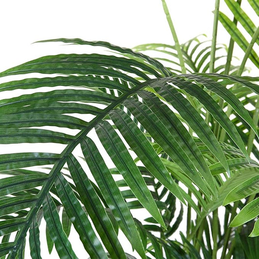 Fopamtri Artificial Areca Palm Plant 4.6 Feet Fake Palm Tree with 15 Trunks Faux Tree for Indoor Outdoor Modern Decor Feaux Dypsis Lutescens Plants in Pot for Home Office Housewarming Gift, 2 Pack