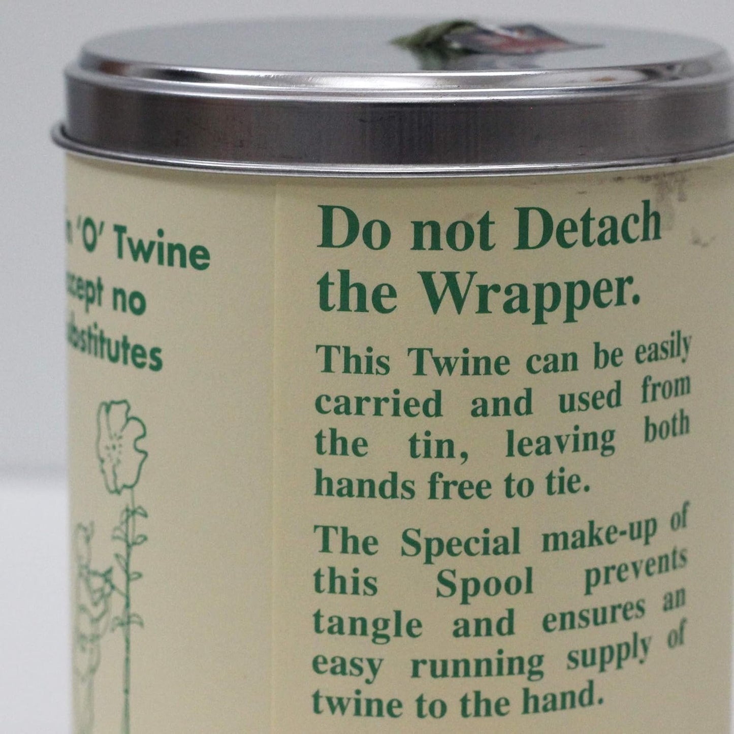 NUTSCENE Iconic Tin (Tin ‘O’ Twine) with Their Heritage Scottish Jute Twine and Hole in Top for Easy Dispensing. 14 Colors to Choose from. 164 Yards. (Peapod)