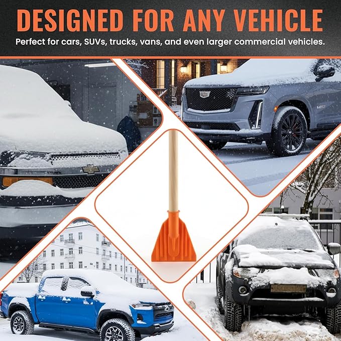 MICRO TEC Shuttsco 26" Sure Grip Ice Scraper β Freeze-Resistant Ice Removal Tool for Cars, Trucks, and SUVs β Long-Handle Scraper for Quick, Efficient Snow & Ice Clearance β Made in USA - Pack of 5