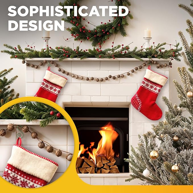 Leafeon Christmas Ornament Hooks 120 Pcs - Durable S-Shaped Ornament Hangers - Green Gold Red Ornament Hooks for Hanging Christmas Ornaments