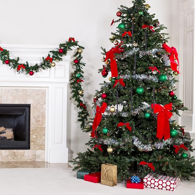 AMS Sparkling Glitter Plastic Icicle Ornaments 30 PCS Twisted Icicles Decoration Christmas Tree and Holiday Xmas Party Hanging (5.1'', Black)