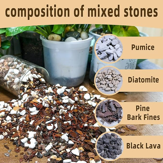 10 Quart Bonsai Soil Mix Lava,Pumice,Pine Bark and Calcined Rock, Natural Organic Mix for Potted Plants…