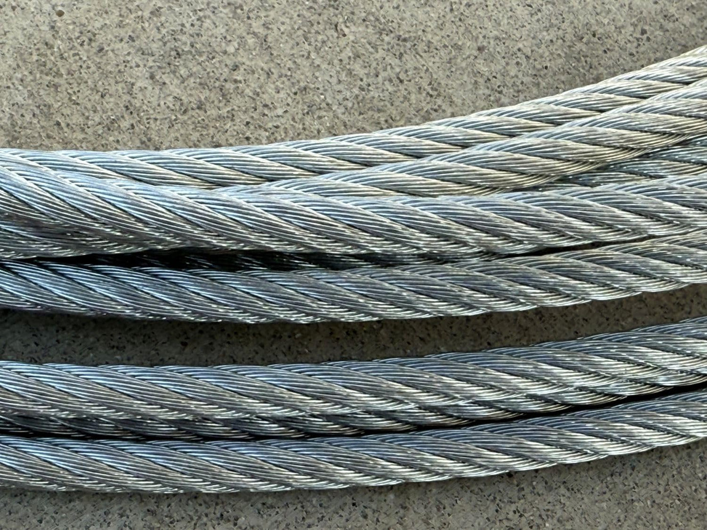 Sandbaggy 3/16" x 50 ft Galvanized Braided Steel Cable w/Looped End (7x19 Wire Rope) (2, Silver, 3/16" x 50 ft)