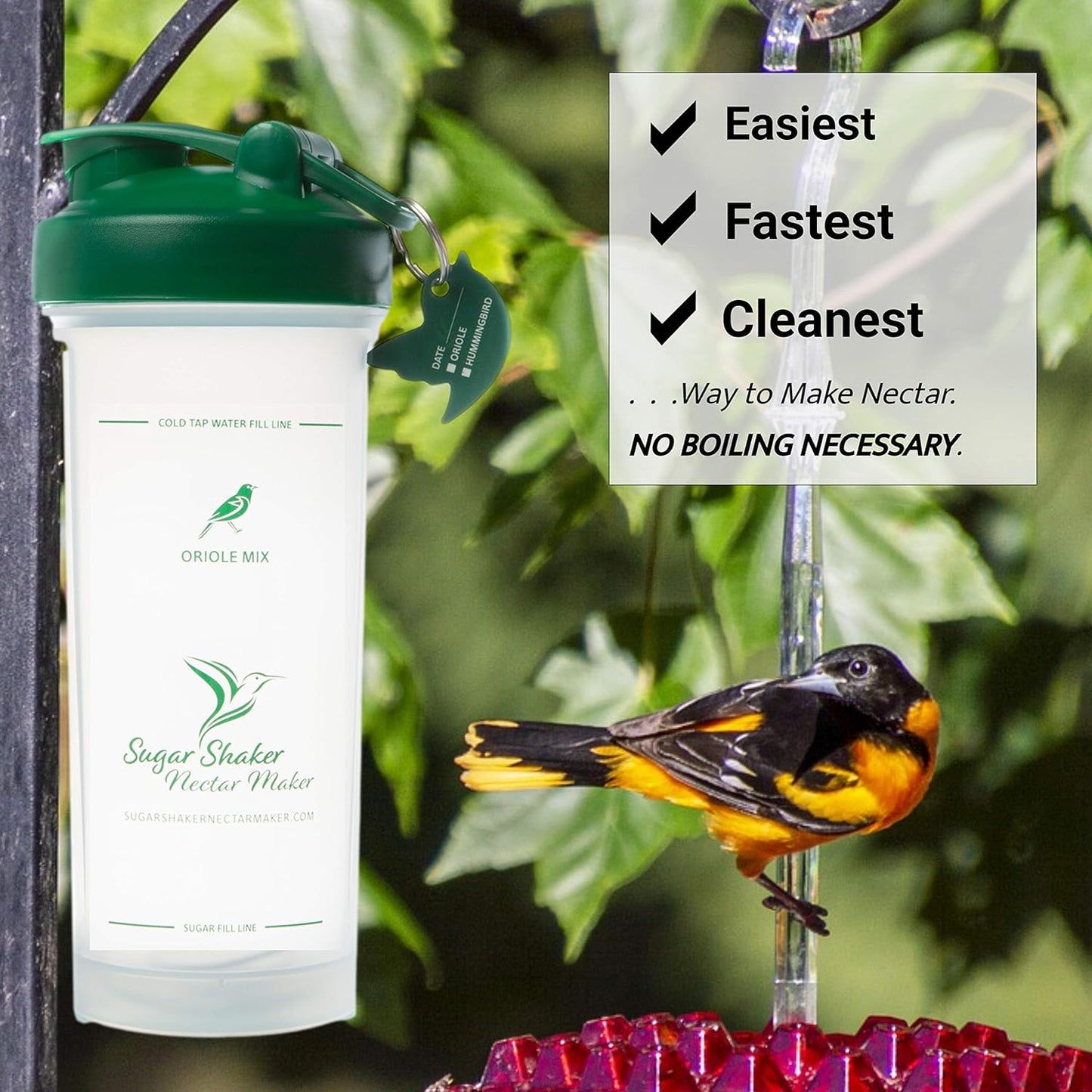 Hummingbird Nectar Easy Mix Bottle for Filling Hummingbird Feeders and Oriole Feeders Quickly | Powder Nectar Mix Hummingbird Food Has Never Been Easier | Buy 2 and Save $5
