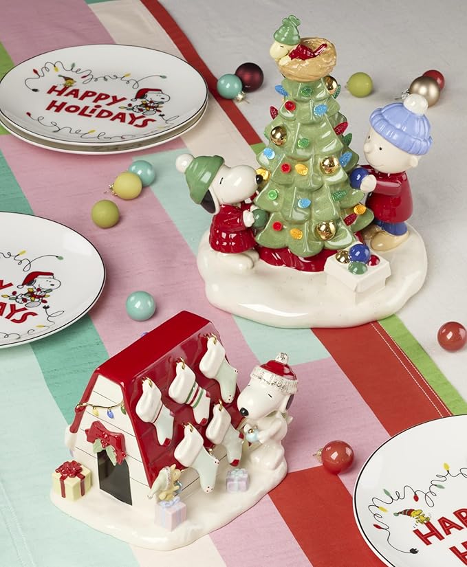 Lenox 897884 Snoopys Christmas Decor for You Figurine, Christmas Decorations, Peanuts, Indoor