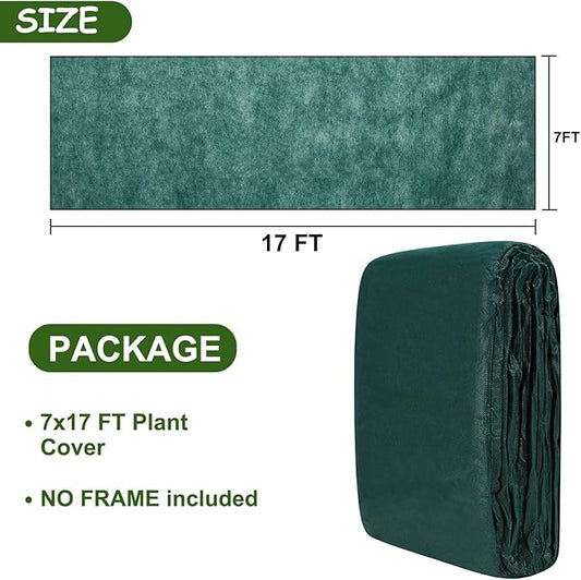 Plant Covers Freeze Protection 6.5x16.4 FT 1.2oz/yd² Green Frost Cloth Blankets for Outdoor Plants in Winter, Floating Row Cover for Vegetable Garden