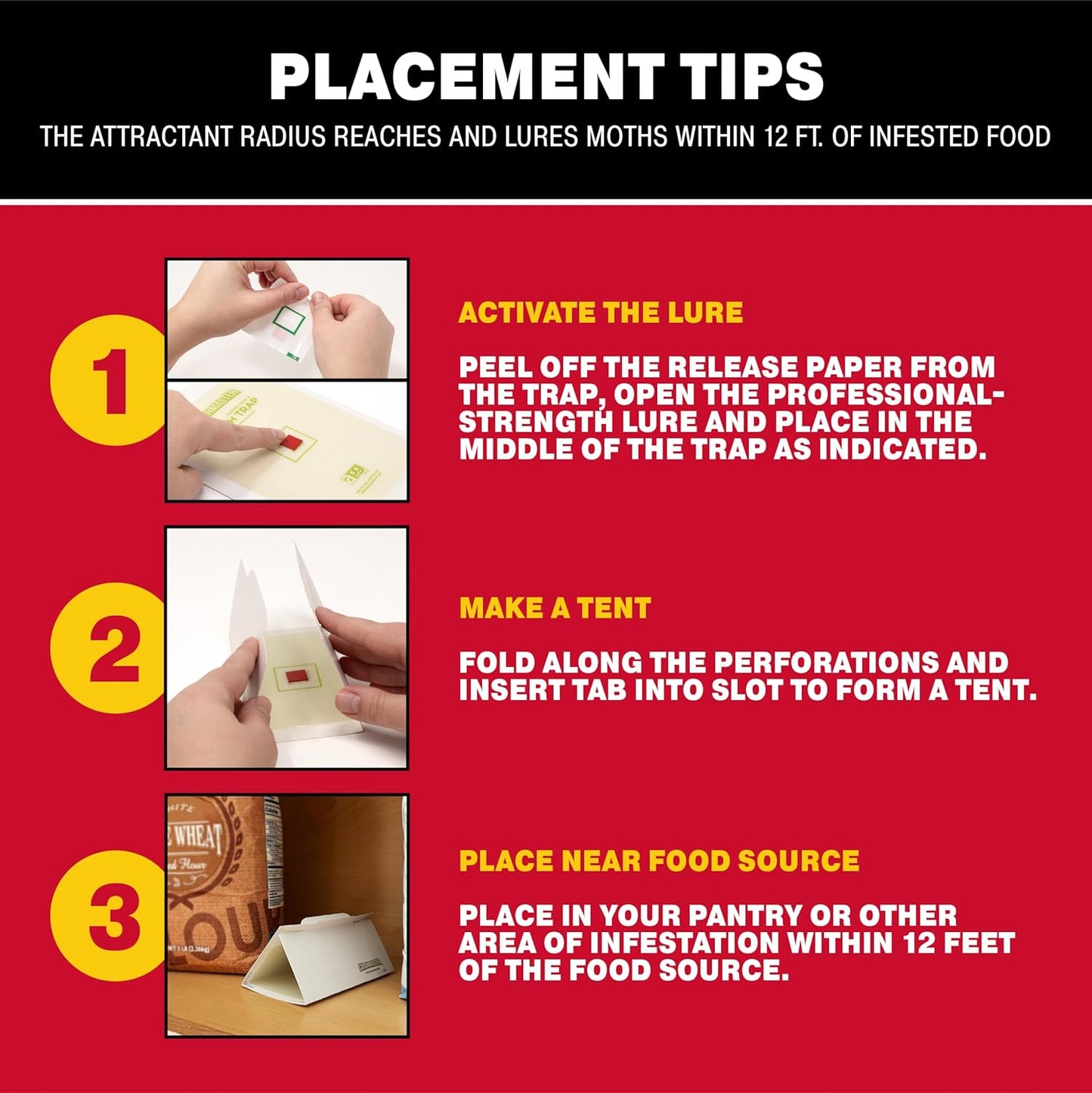 Catchmaster Pantry Pest & Moth Traps 2-Pk, Bug Killer for Kitchen Storage & Pantry Cabinet, Sticky Moth Traps for House, Protect Pet Food, Kitchen Cabinets Storage, Pet Safe Glue Trap