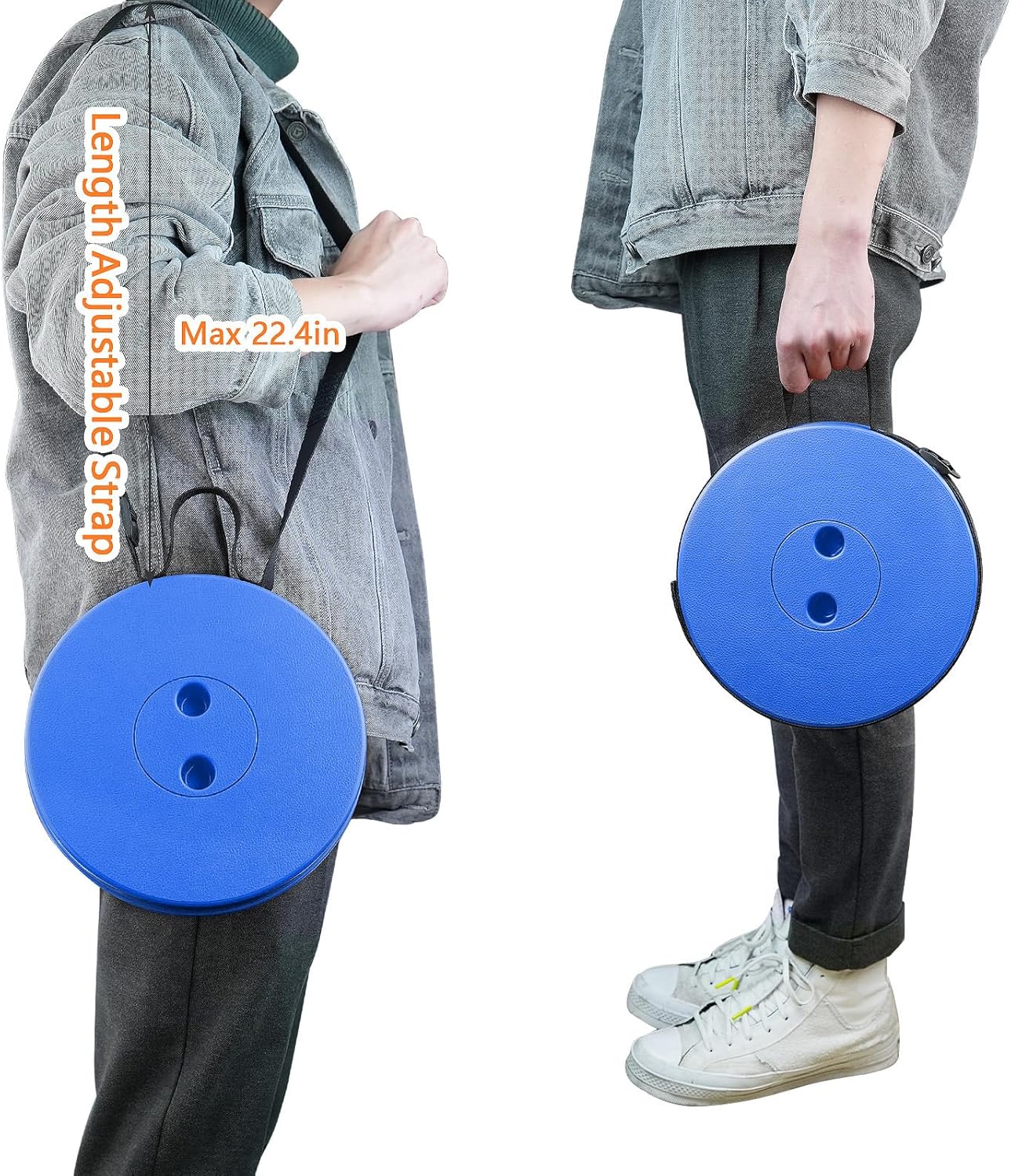 Boreeman Upgraded Folding Stool Lightweight Yet More Sturdy with Load Capacity 400lbs Portable Collapsible Stool for Camping Fishing Hiking BBQ (All Blue)