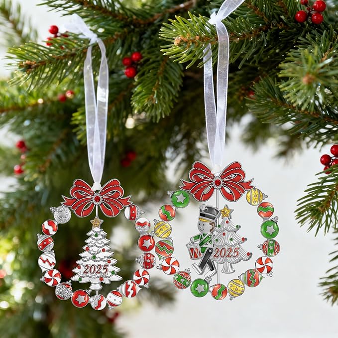 Laraine Christmas Tree Ornaments – 2 Pack - Decorative Rotation Hanging Pendant of Car Charm Holiday Keepsake Gift Home Decor (2 Pieces Set (2025))