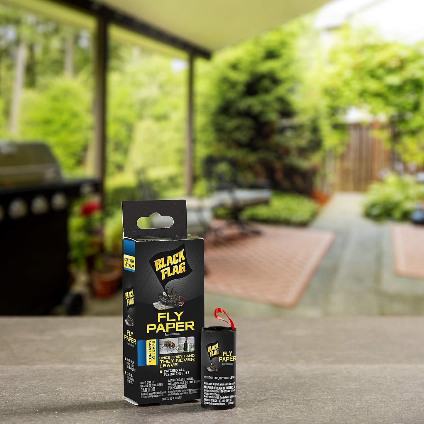 Black Flag Fly Paper 4 Traps, Catches All Flying Insects, 24 Pack