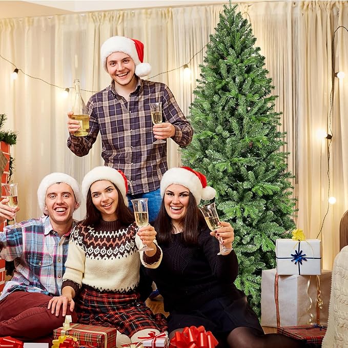 7ft Artificial Christmas Tree Green Spruce Christmas Tree with Dense 1318 Branches Tips Easy to Assemble for Home Holiday Outdoor Decor