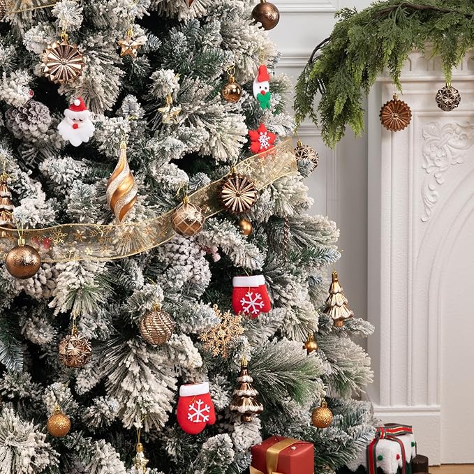 108 Pcs Christmas Ball Ornaments Set, Bronze Copper Brown Gold Shatterproof Hand-Painted Hanging Bulbs Bulk, Decoration for Fall Thanksgiving Harvest Xmas Tree Home Holiday Decor