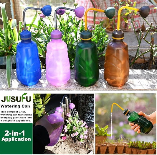 4 Pack Watering Can for Seedlings, Small Watering Can for House Plant Garden Flower 15oz/0.45L (Brown)