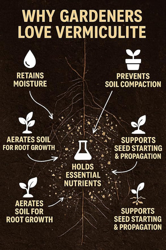 Horticultural Organic Vermiculite for Plants - Medium Grade - Natural Soil Additive for Gardening, Houseplants, Mushrooms, Potted Plants, Hydroponics, Terrariums (4 Quart)