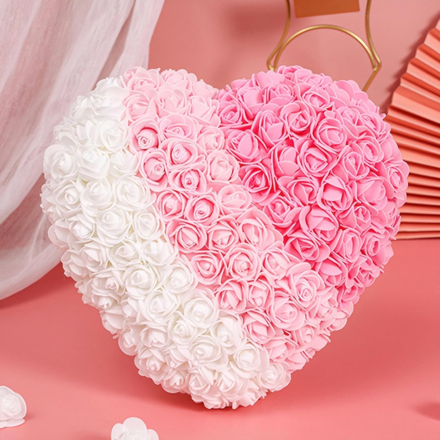 500 Pcs 1.4 Inch Mini Artificial Flowers Head Bulk 5 in 1 Set Faux Foam Fake Small Rose Tiny Baby Flores Bouquet Cake Gift Home Decoration DIY Craft (Pink)