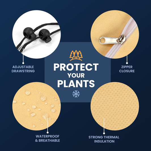 SCRUBIT Plant Covers Freeze Protection, 78" W x 94" H Frost Cloths for Outdoor Plants Fruit Trees & Shrubs with Zipper and Drawstring, Thick Winter Plant Covers - Tree Frost Blankets