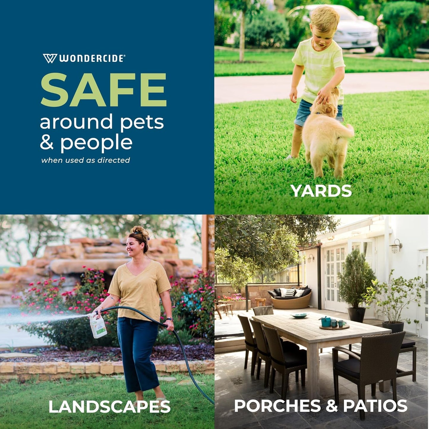 Wondercide - Outdoor Pest Control Spray Concentrate with Natural Essential Oils - Mosquito, Ant, Roach, and Insect Killer, Treatment, and Repellent - Safe Around Pets, Plants, Kids - 16 oz