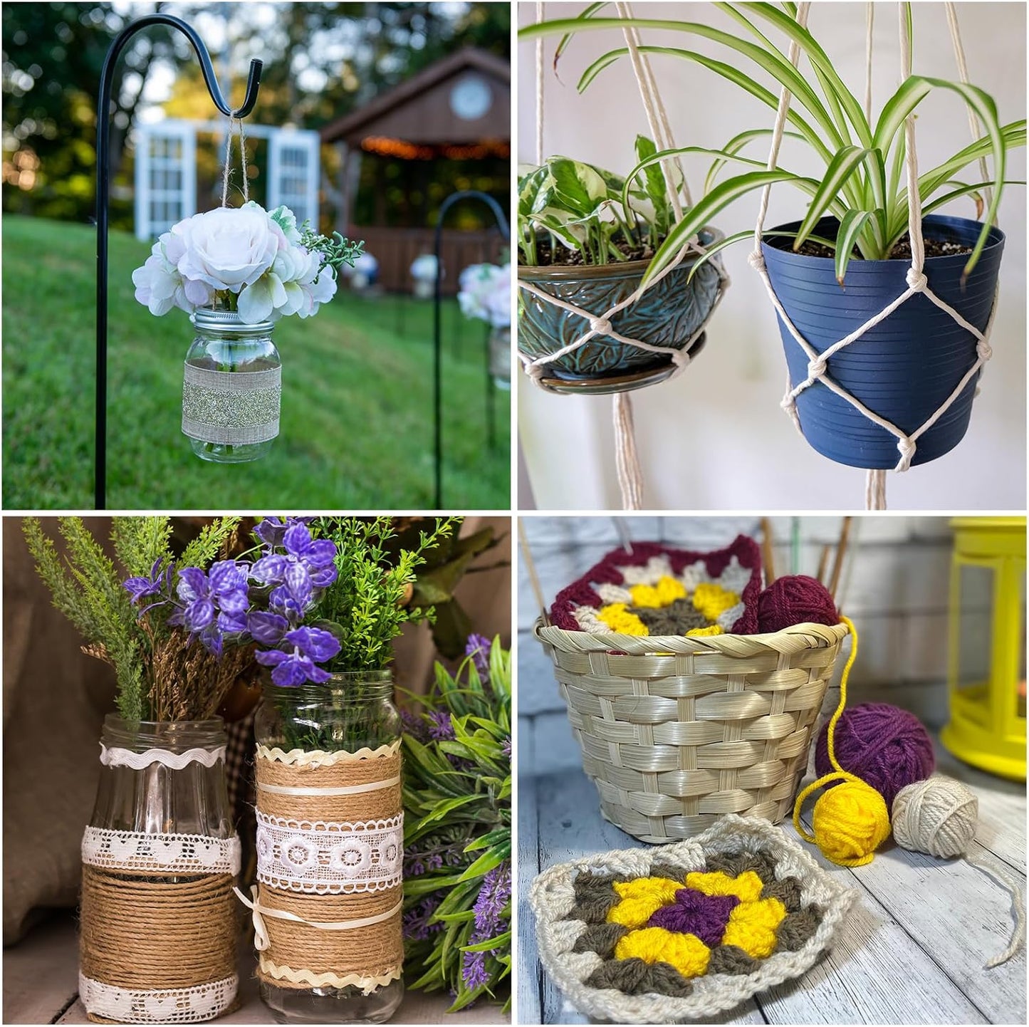 uxcell 328 Feet Natural Jute Twine String,3mm Thin Garden Twine Rope Colored Plant String Cord for DIY Art Crafts Gift Wrapping Decoration Packing Gardening Plant Hanger,Beige