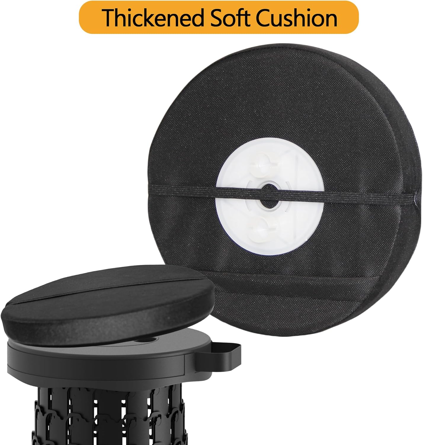 ALEVMOOM 2025 18" H Collapsible Stool Capacity 600lbs Portable Stools for Adults Heavy Duty, Adjustable Height Telescoping Folding Stool, for Outdoor Camping Travel Hiking Fishing