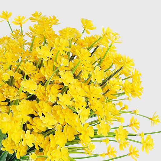 AGIRL 24 Bundles Artificial Flowers for Outdoor,UV Resistant No Fade Fake Plastic Flowers Faux Plants for Hanging Planters Decoration Indoor Outside Garden Porch Window Box Home Wedding Farmhouse