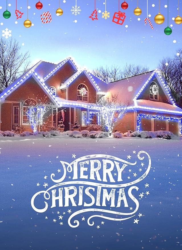 Minetom C9 Christmas String Lights, 100 Ft Blue C9 Outdoor Christmas Lights with 100 Strawberry C9 Led Bulbs, Connectable UL Certified for Outdoor Indoor Roofline Holiday Backyard Xmas Decor