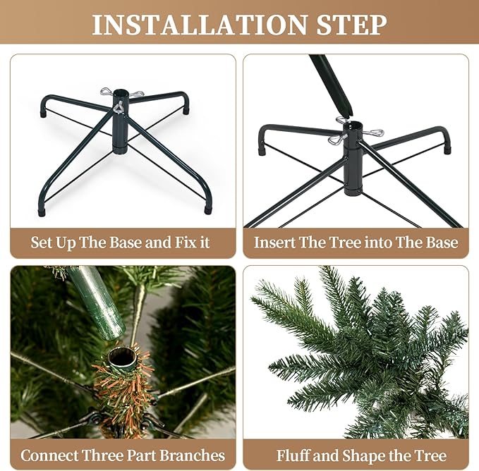 9 ft Artificial Christmas Tree,North Valley Spruce Xmas Tree Easy to Assemble for Home Decoration Holiday Celebrations