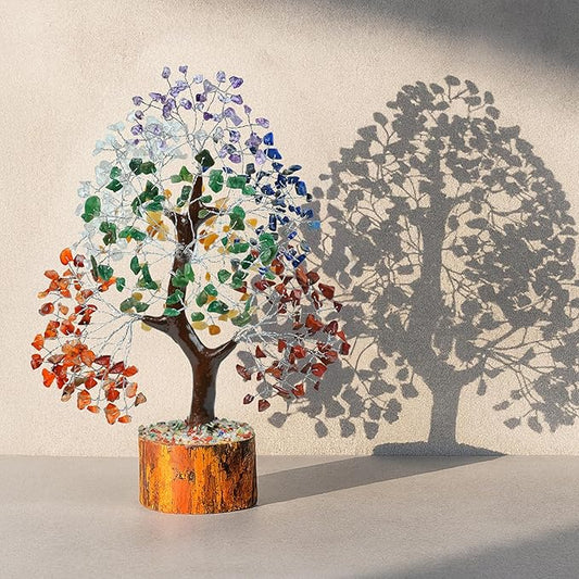 Crocon Seven Chakra Tree of Life for feng Shui Tree Crystals and Healing Stones, Room & Home Decor Housewarming Present Spiritual Birthday Gifts for Women, Sister Gifts for Women