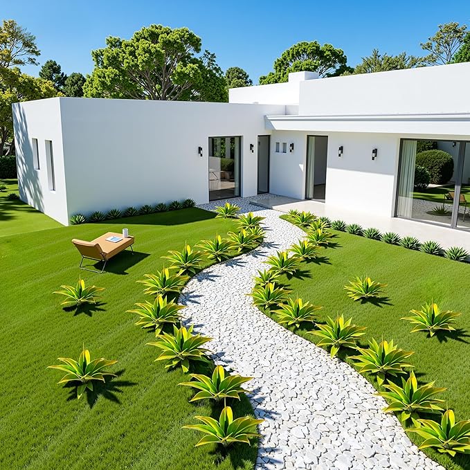 Artificial Agave Plants,Large UV Resistant Fake Agave Planters 12" for Indoor and Outdoor Decorating Tropical Plant Succulents Greenery Indoor Decor (2Pack) Yellow